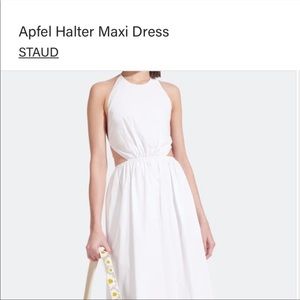 Staud halter cutout dress in white.